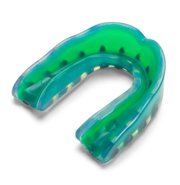 Neon green custom mouthguard.